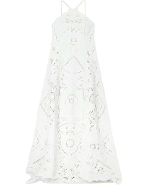 Cult Gaia Embroidered Cut-Out Linen Maxi Dress - White