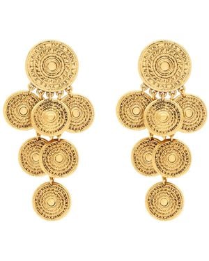 Saint Laurent Yves Charm Earrings - Metallic