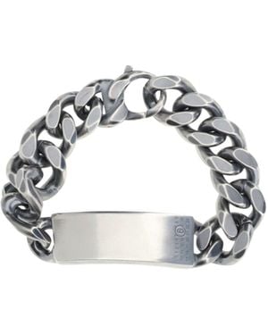 MM6 by Maison Martin Margiela Curb-Chain Brushed Bracelet - White
