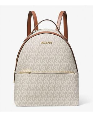Michael Kors Sheila Medium Logo Backpack - Natural