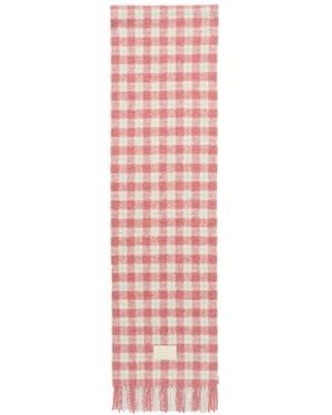 Acne Studios Checked Logo Scarf - Pink