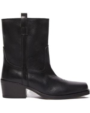 Weekend by Maxmara Square Toe Ankle Boots - Black