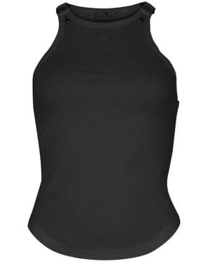 Courreges Round Neck Sleeveless Vest - Black