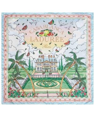 CASABLANCA Ladurée Print Square Scarf - Blue
