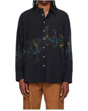 Magliano Cristalleria Printed Long-Sleeve Shirt - Blue