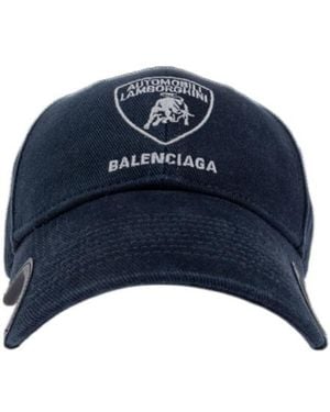 Balenciaga X Automobili Lamborghini Logo Embroidered Baseball Cap - Blue
