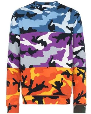 Valentino Camouflage Printed Blended Pullover - Blue