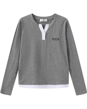 Marissa Chiara Long-Sleeved T-Shirt - Gray