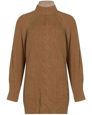 Max Mara Turtleneck Knit Sweater - Brown