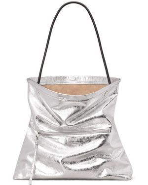 Ami Paris Maxi Grocery Leather Tote Bag - White