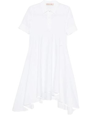 Marni Asymmetric Cotton Dress - White