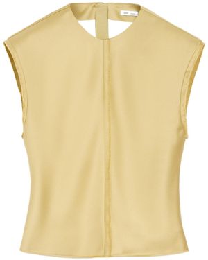 Ami Paris Raw-Edge Sleeveless Top - Yellow
