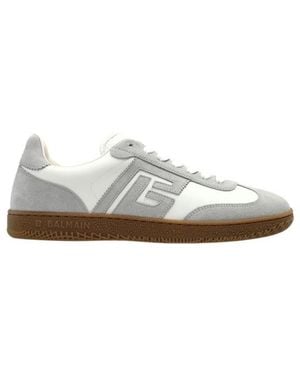 Balmain Lace-Up Low-Top Casual Shoes - White