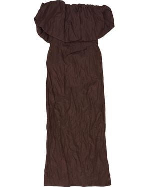 Magda Butrym Ruffled Strapless Dress - Brown