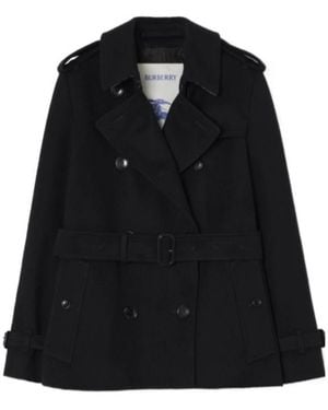 Burberry Cashmere Kensington Trench Jacket - Black