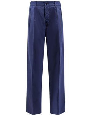 Aspesi Pleated Straight-Leg Pants - Blue