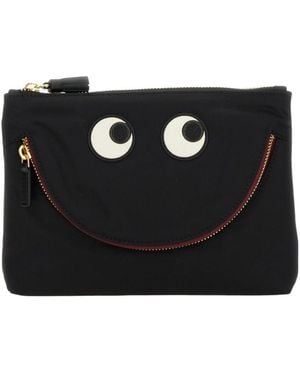 Anya Hindmarch Happy Eyes Zipped Pouch - Black