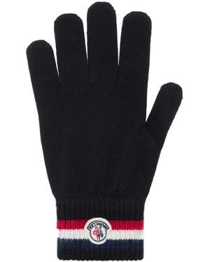 Moncler Tricolor Wool Gloves - Black