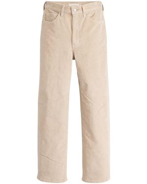 Levi's Ribcage Straight-Leg Corduroy Pants - Natural