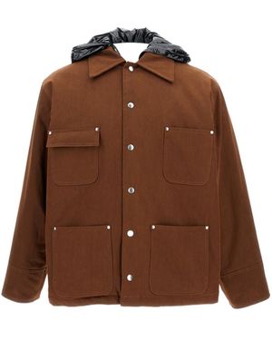 Plan C Jacket With Hood - Brown