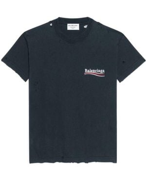 Balenciaga T-Shirt Political Campaign Small Fit Da Donna - Blue