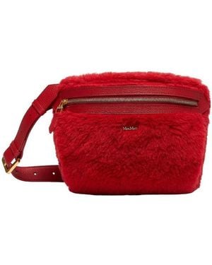 Max Mara Alpaca Wool And Silk Waist Pack - Red