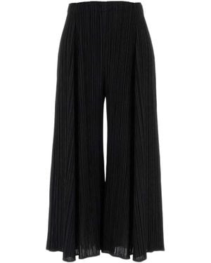 Pleats Please Issey Miyake Mellow Pleated Trousers - Black