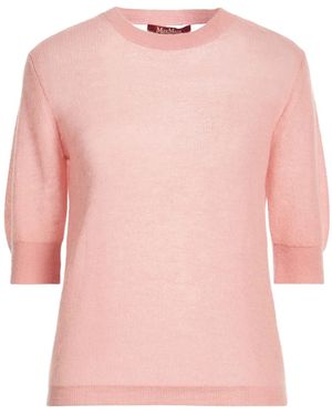 Max Mara Solid-Color Knitted Short-Sleeved Top - Pink