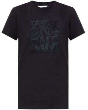 Max Mara Logo Embroidered Crewneck T-Shirt - Black