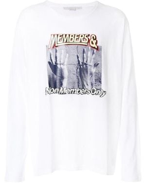 Stella McCartney T-Shirt With Round Neck And Long Sleeves - White
