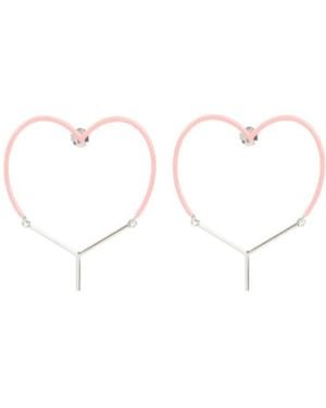 Y. Project Two-Toned Heart-Shape Drop Earrings - White