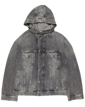 Acne Studios Hooded Denim Jacket - Gray