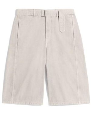 Lemaire Wide-Leg Belted Denim Shorts - White