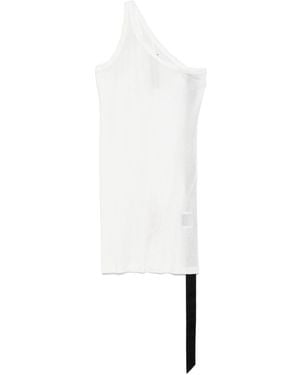 Rick Owens One-Shoulder Tank Top - White