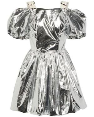 Simone Rocha Puff-Sleeve Metallic Minidress - Multicolour