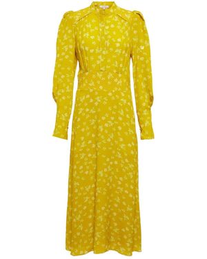 Dorothee Schumacher Eccentric Floral Silk-Blend Midi Dress - Yellow