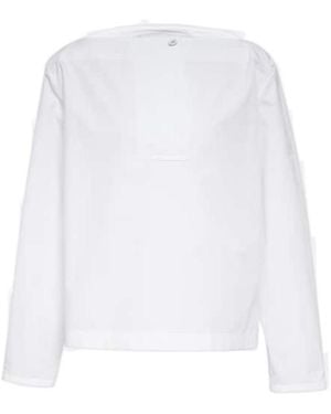 Jil Sander Cotton Poplin Pleated Top - White