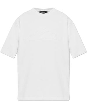 DSquared² Logo Embossed Crewneck T-Shirt - White