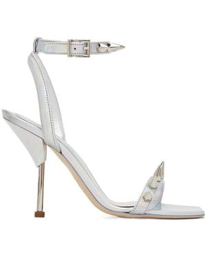 McQueen Studded Heeled Sandals - White