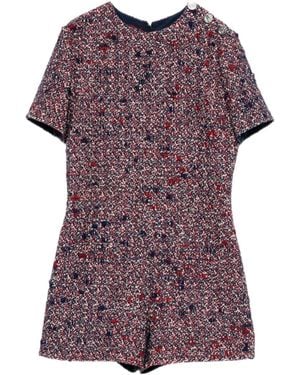 Gucci Buttoned Short-Sleeve Playsuit - Purple