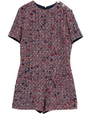 Gucci Buttoned Short-Sleeve Playsuit - Purple