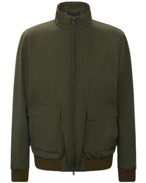 Herno High-Neck Zip-Up Jacket - Green