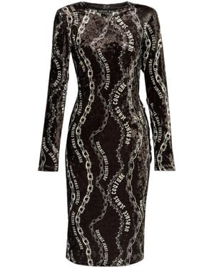 Versace Jeans Couture Couture Chain Print Midi Dress - Black