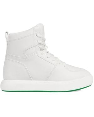 Bottega Veneta Logo Detailed High-Top Trainers - White