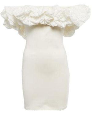 Alexandre Vauthier Off-Shoulder Ruffle-Trimmed Minidress - White
