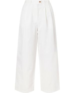Doen Lisa Pleated Wide-Leg Pants - White