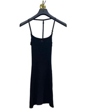 Courreges Logo Thin Shoulder Strap Dress - Blue