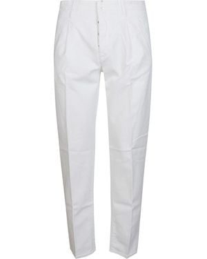Incotex Logo-Patch Trousers - White