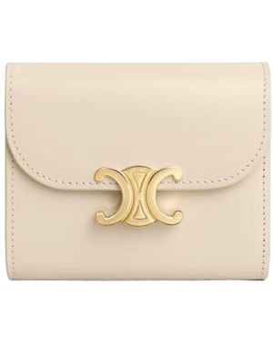 Celine Triomphe Small Flap Wallet - Natural
