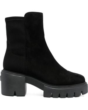 Stuart Weitzman 60Mm Chunky Suede Boots - Black